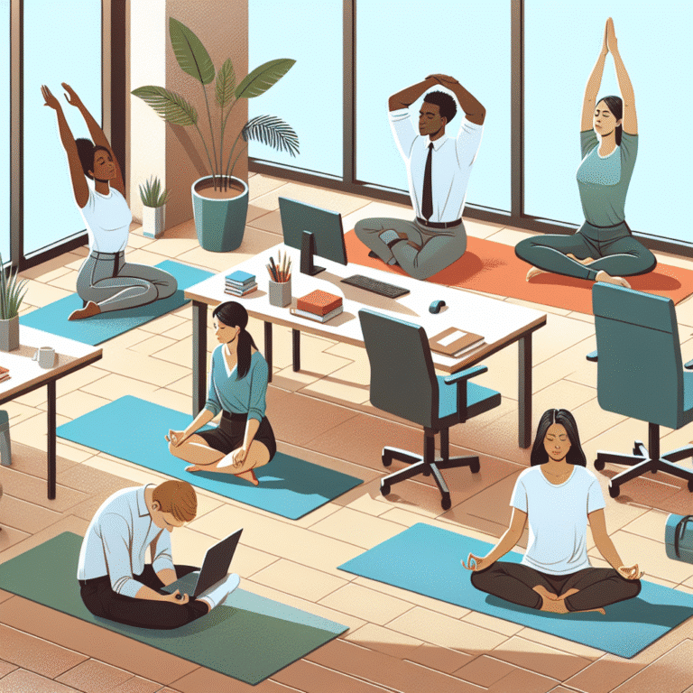 posturas de yoga fáceis para aliviar a tensão no escritório