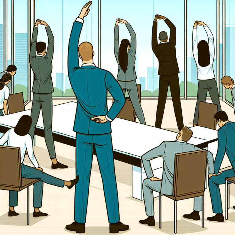 alongamentos antes de reuniões